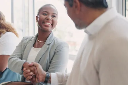 Stemp professional young woman networking at event