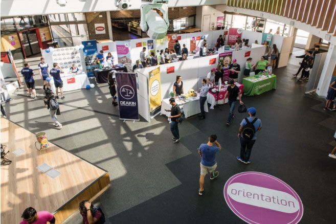 Campus orientation stalls