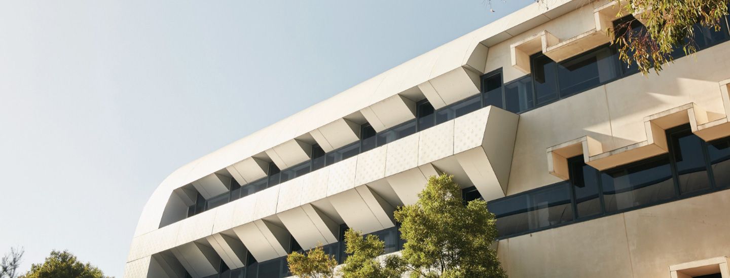 Campus white building