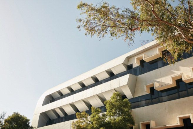 Campus white building