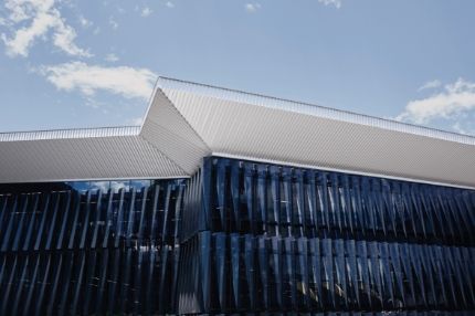 External building in waterfront campus