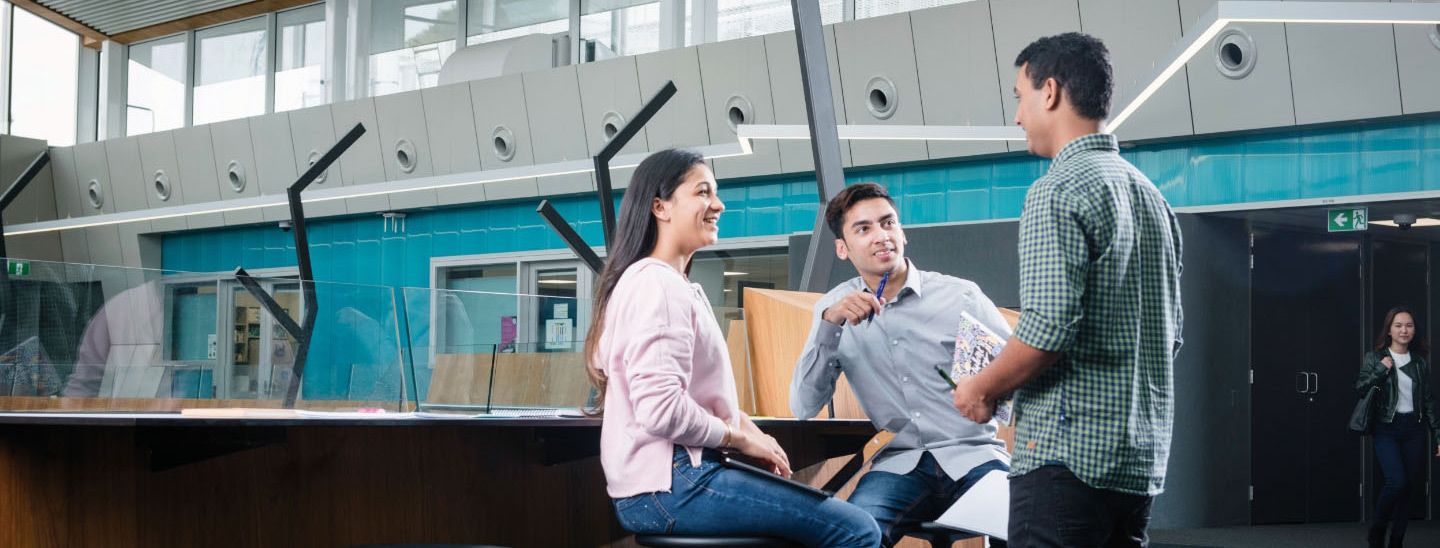 Group discussing on campus