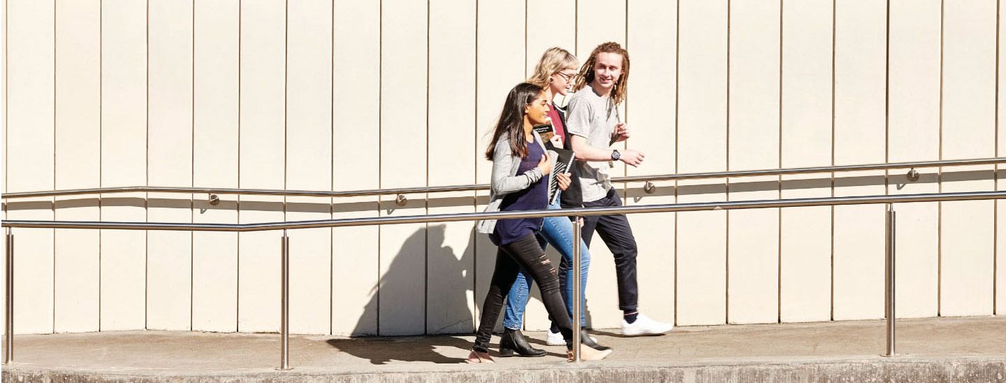 Group walking to class