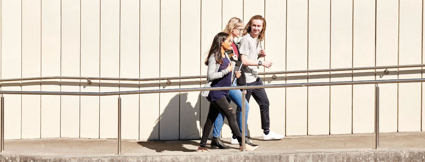 Group walking to class