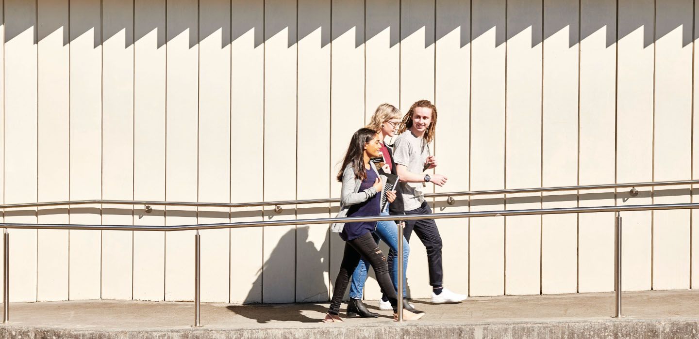 College group walking to class